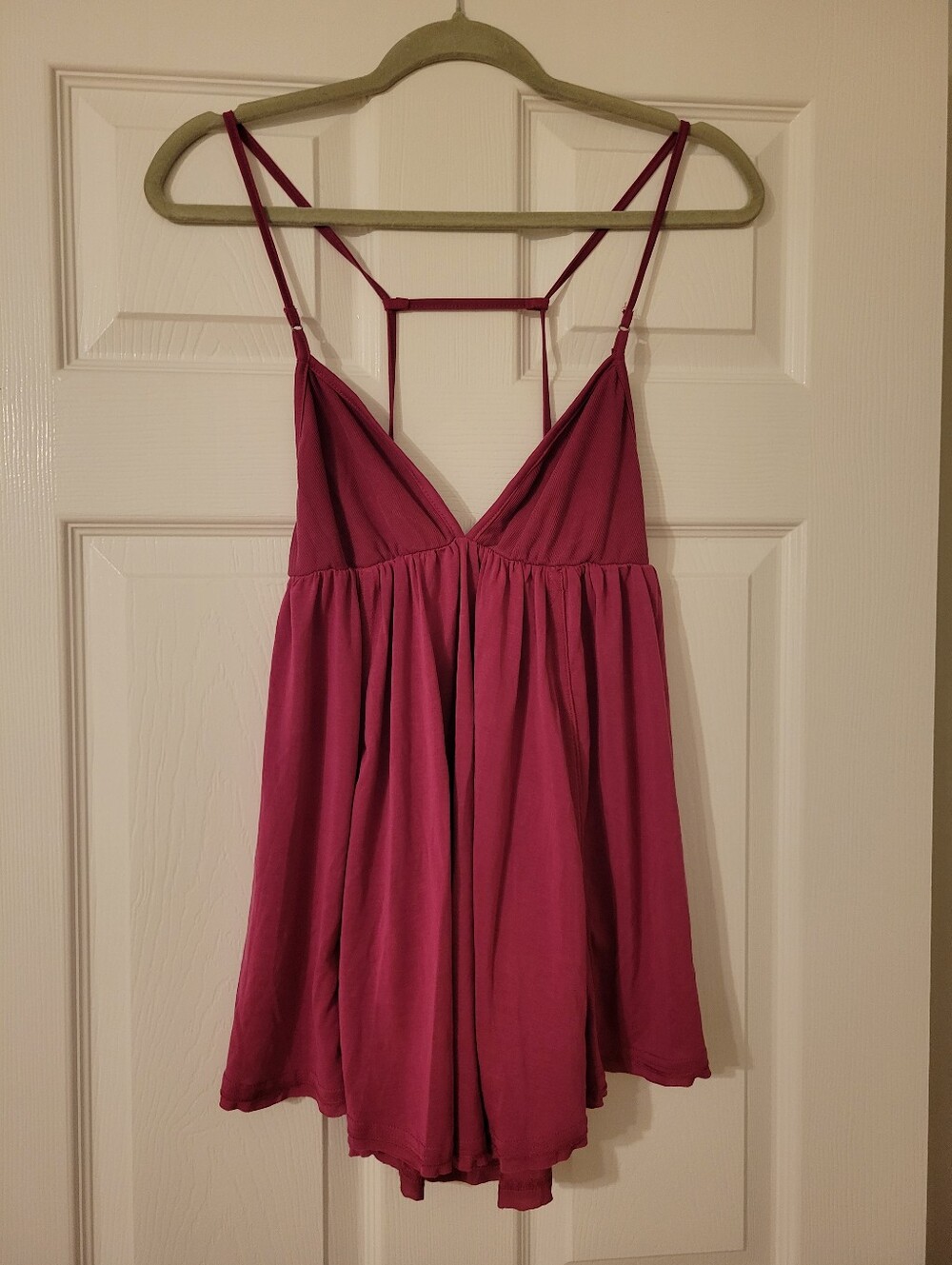 Free People Size Medium Purple Strappy V-Neck Women's Top